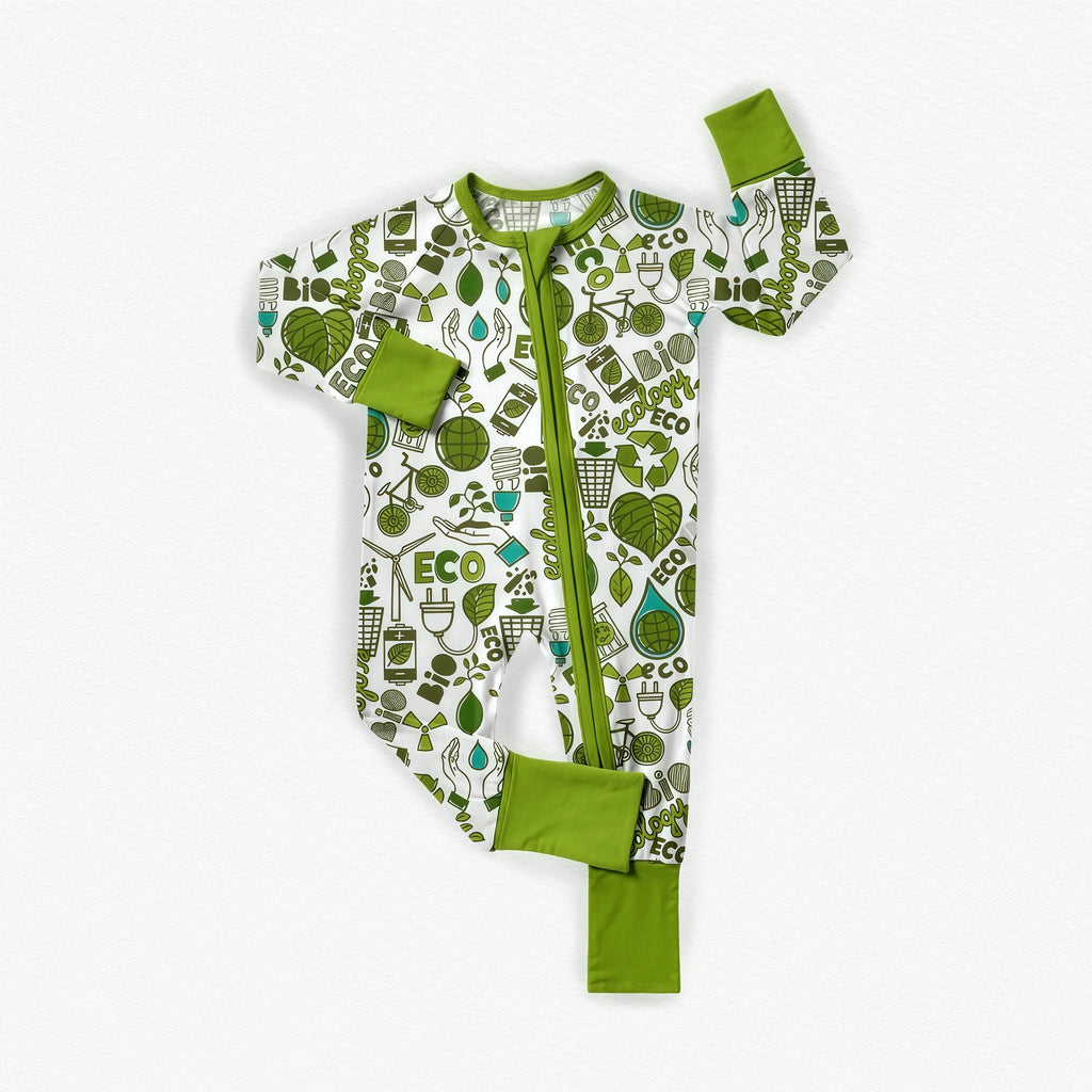 Bamboo Baby Clothes Wholesale Toddler Pajamas Sleepwear Custom Print Bamboo Kids Pajamas Zippers Baby Romper Bamboo Baby Onesie