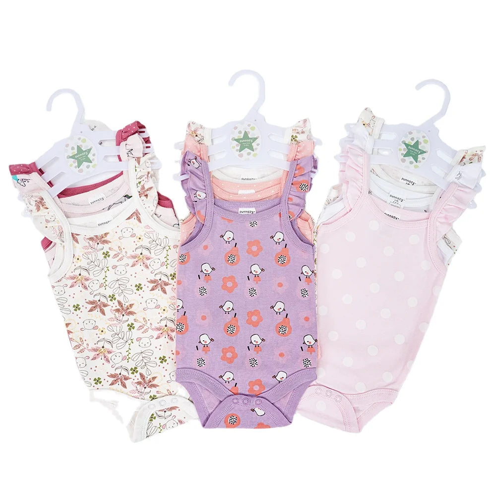 2024 Summer Collection 100% Cotton Baby Soft Knit Bodysuits Cheap Rompers Vest Onesies ODM Baby Clothes Shipped Randomly