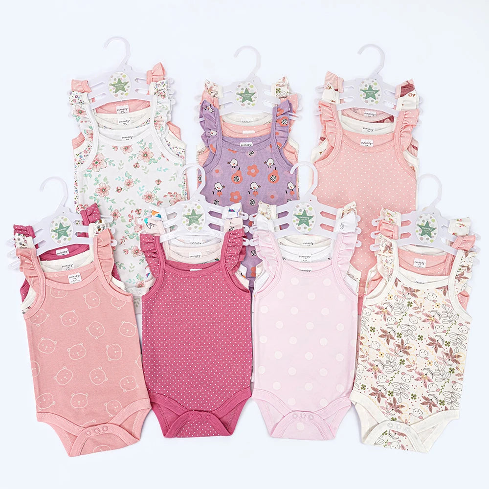 2024 Summer Collection 100% Cotton Baby Soft Knit Bodysuits Cheap Rompers Vest Onesies ODM Baby Clothes Shipped Randomly